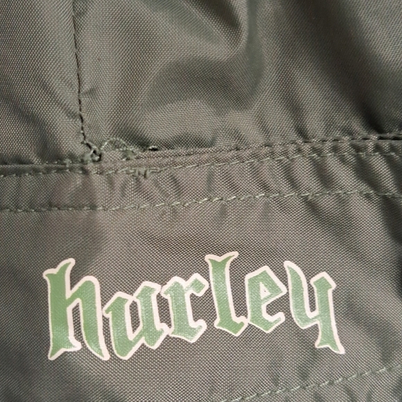 Hurley Olive Green Hooded Windbreaker   Size L - Picture 6 of 12